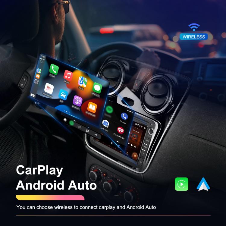 For Dacia Android 15 7 inch Wireless CarPlay Car Player Car Central Control Navigation Machine, Specification:Standard+AHD+Microphone - Car MP3 & MP4 & MP5 by buy2fix | Online Shopping UK | buy2fix