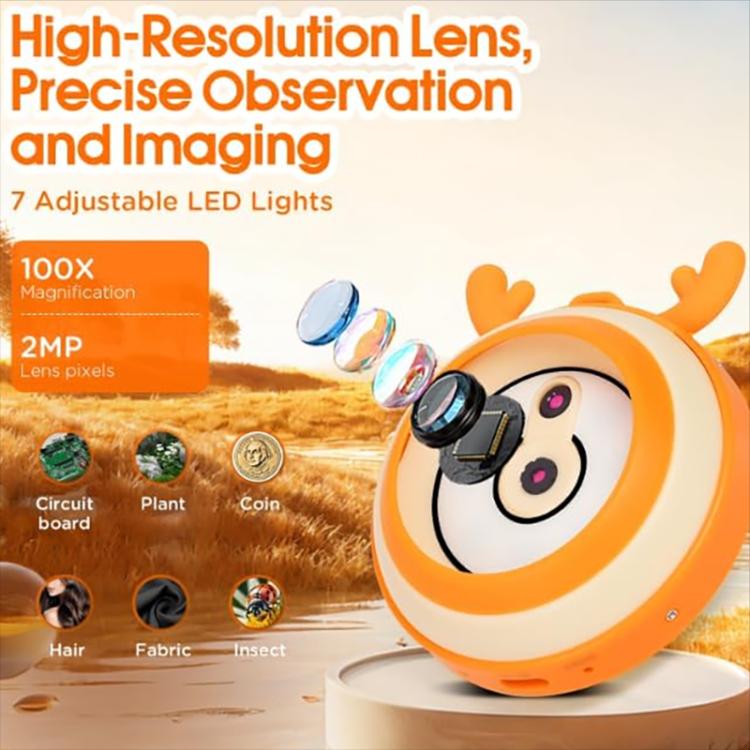 HM020F 2.0 inch IPS Screen Children Digital Electron Microscope - Digital Microscope by buy2fix | Online Shopping UK | buy2fix