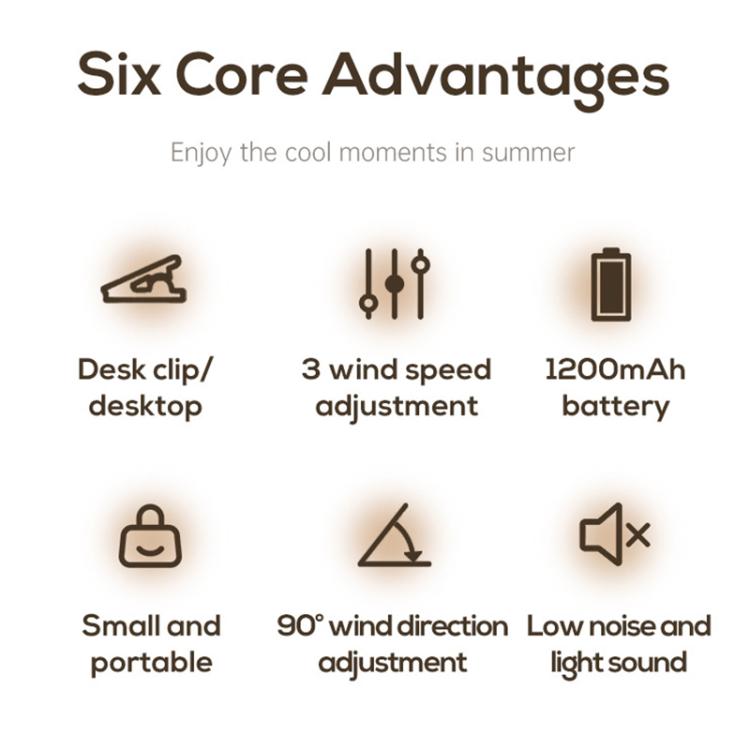 DQ259 Multifunctional Mini Electric Clip Fan(Apricot) - Electric Fans by buy2fix | Online Shopping UK | buy2fix