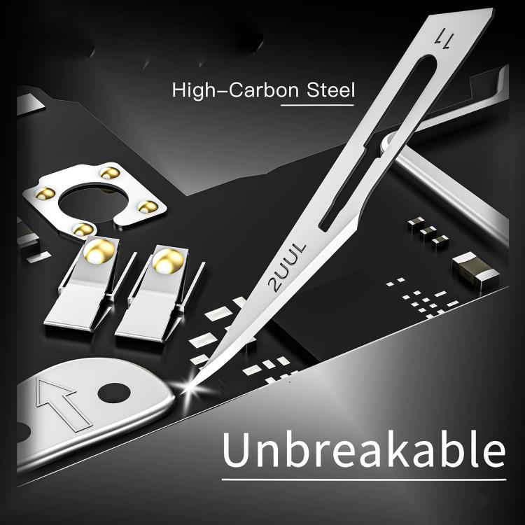 2uul 100 in 1 DA18 BB Shark Blade Series High-Carbon Steel No.11 Blade - Others by 2UUL | Online Shopping UK | buy2fix