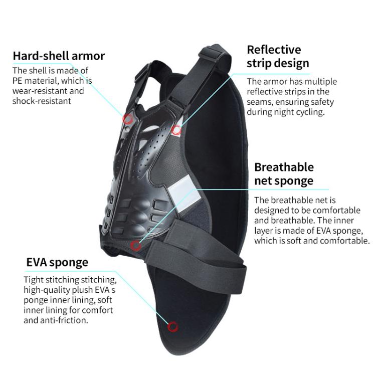 GHOST RACING GH-HJY08 Motorcycle Armor Vest Chest Protector Riding Hard Shell Clothes, Size:L(Black) - Protective Gear by GHOST RACING | Online Shopping UK | buy2fix