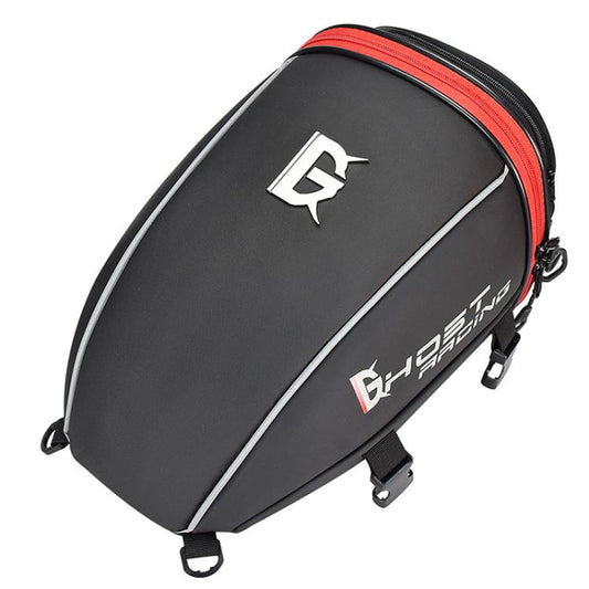 GHOST RACING GR-CWB06 PU Leather Motorcycle Tail Bag Rear Seat Travel Bag Backpack(Red) - Bags & Luggages by GHOST RACING | Online Shopping UK | buy2fix