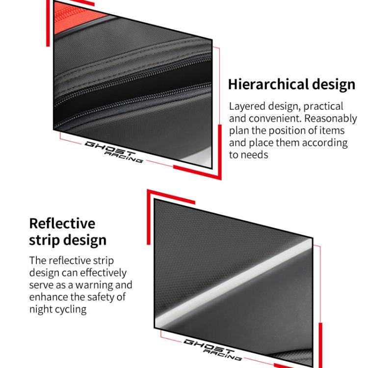 GHOST RACING GR-CWB06 PU Leather Motorcycle Tail Bag Rear Seat Travel Bag Backpack(Red) - Bags & Luggages by GHOST RACING | Online Shopping UK | buy2fix