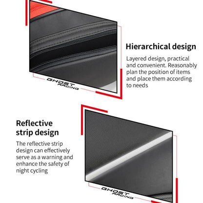 GHOST RACING GR-CWB06 PU Leather Motorcycle Tail Bag Rear Seat Travel Bag Backpack(Red) - Bags & Luggages by GHOST RACING | Online Shopping UK | buy2fix