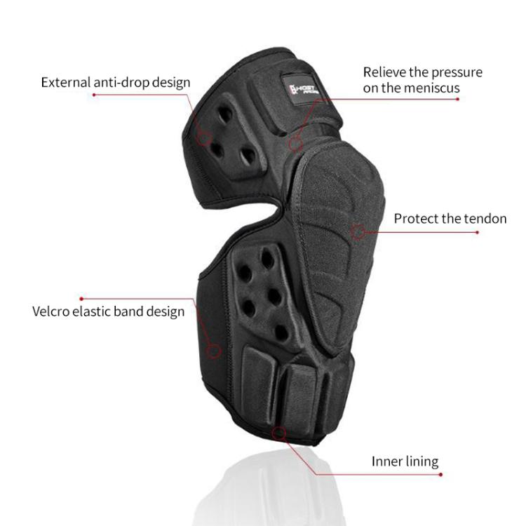 GHOST RACING GH-HX03 1 Pair Motorcycle Protective Gear Kevlar Racing Cold-proof Windproof Knee Pads, Model:No Plush Pad(Black) - Protective Gear by GHOST RACING | Online Shopping UK | buy2fix