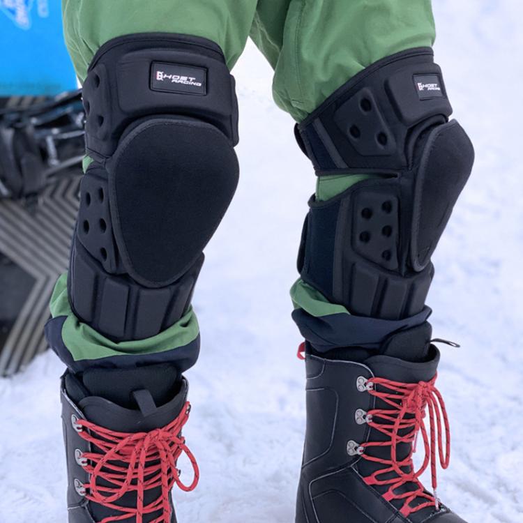 GHOST RACING GH-HX03 1 Pair Motorcycle Protective Gear Kevlar Racing Cold-proof Windproof Knee Pads, Model:No Plush Pad(Black) - Protective Gear by GHOST RACING | Online Shopping UK | buy2fix