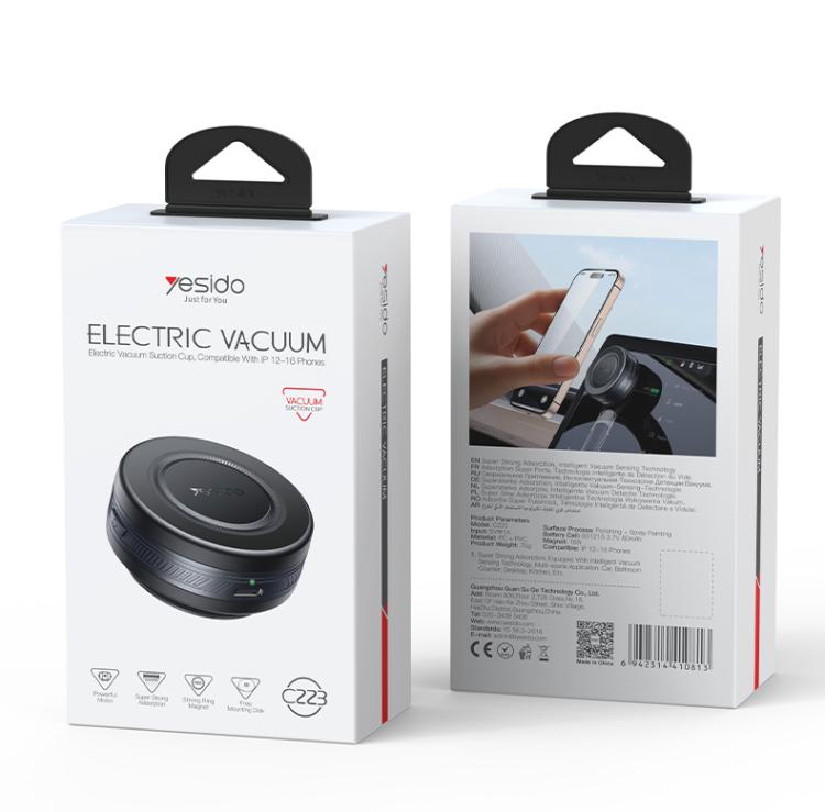 Yesido C223 Electric Vacuum Suction Cup MagSafe Car Mount(Black) - Universal Car Holders by Yesido | Online Shopping UK | buy2fix