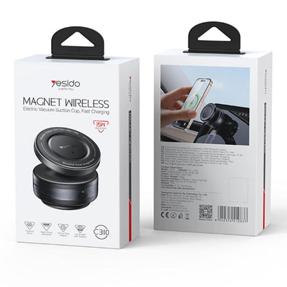 Yesido C310 15W Wireless Charging Vacuum Suction Cup MagSafe Car Holder with 360 Degree Rotating Base(Black) - Wireless Charger Holders by Yesido | Online Shopping UK | buy2fix