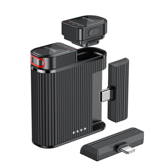 Yesido KR19 2 in 1 Magnetic Button Lavalier Microphone(Black) - Microphone by Yesido | Online Shopping UK | buy2fix