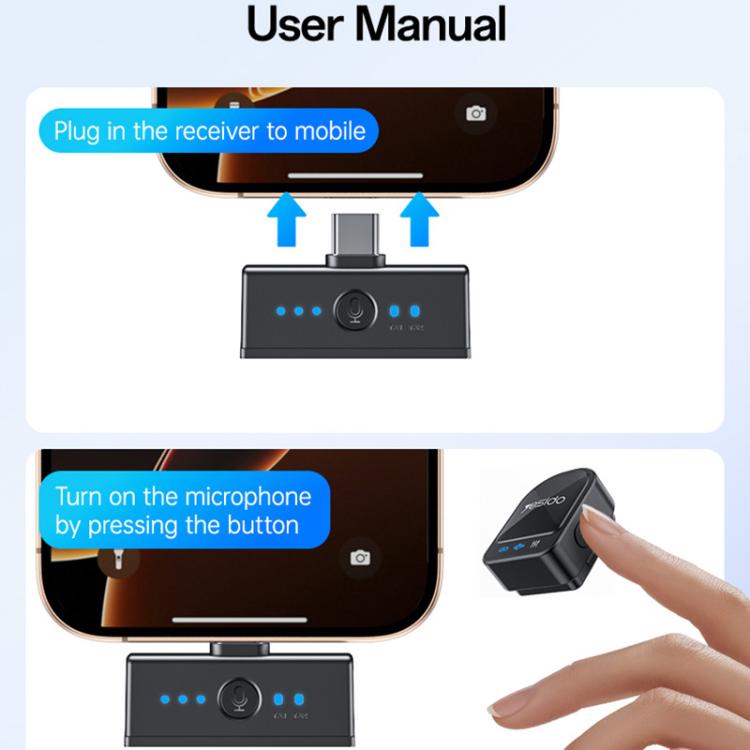 Yesido KR19 2 in 1 Magnetic Button Lavalier Microphone(Black) - Microphone by Yesido | Online Shopping UK | buy2fix