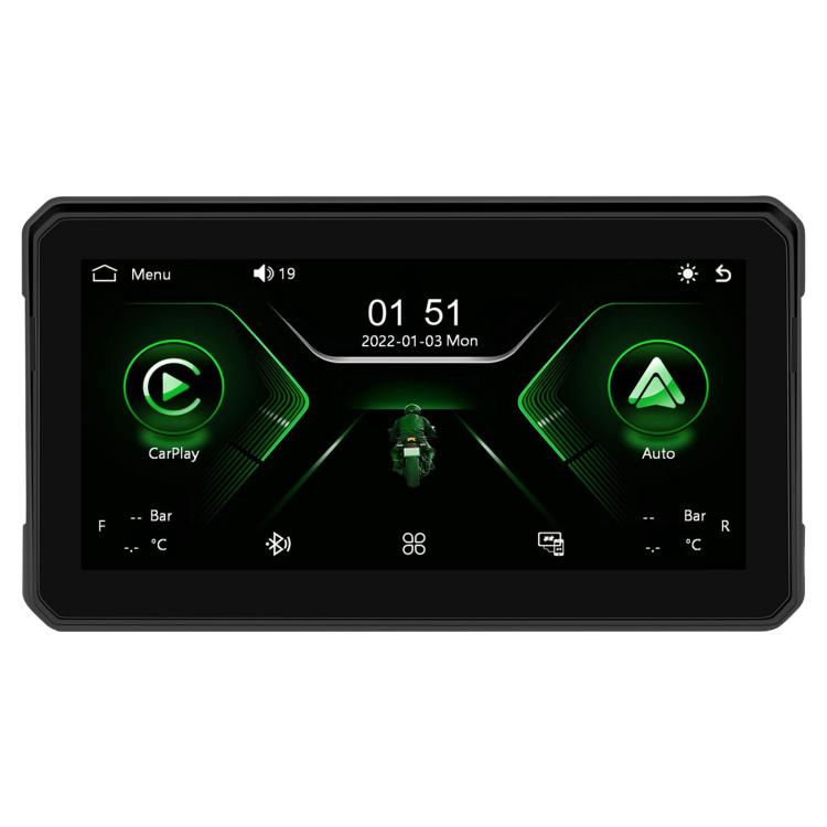 6 inch Motorcycle Wireless CarPlay and Android Auto Display Screen Navigator(Black) - Electrical Instruments by buy2fix | Online Shopping UK | buy2fix