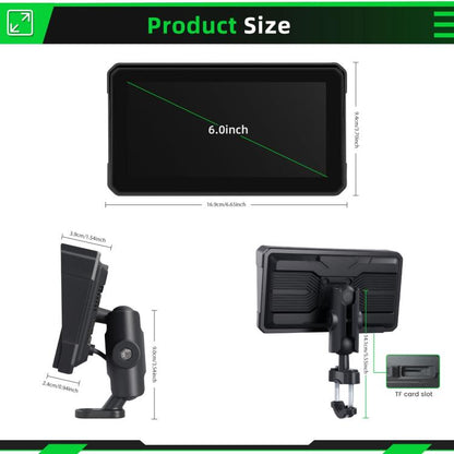 6 inch Motorcycle Wireless CarPlay and Android Auto Display Screen Navigator(Black) - Electrical Instruments by buy2fix | Online Shopping UK | buy2fix