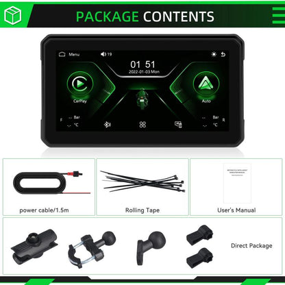 6 inch Motorcycle Wireless CarPlay and Android Auto Display Screen Navigator(Black) - Electrical Instruments by buy2fix | Online Shopping UK | buy2fix