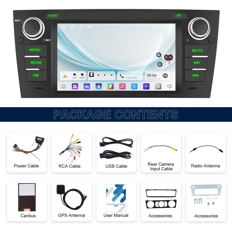 For BMW 3 Series E90 Android 15 7 inch Car CarPlay Car Navigation Reversing Image Integrated Machine, Specification:Standard - Car MP3 & MP4 & MP5 by buy2fix | Online Shopping UK | buy2fix