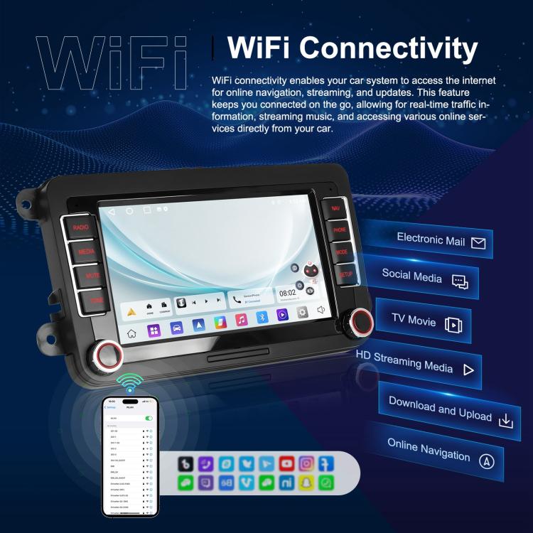 For Volkswagen Android 15 7 inch Horizontal Screen Car Player Car Central Control Navigation, Specification:Standard+AHD+Microphone - Car MP3 & MP4 & MP5 by buy2fix | Online Shopping UK | buy2fix