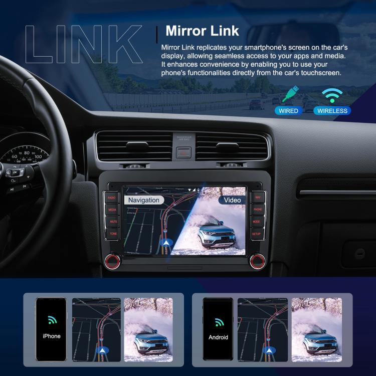 For Volkswagen Android 15 7 inch Horizontal Screen Car Player Car Central Control Navigation, Specification:Standard+AHD+Microphone - Car MP3 & MP4 & MP5 by buy2fix | Online Shopping UK | buy2fix