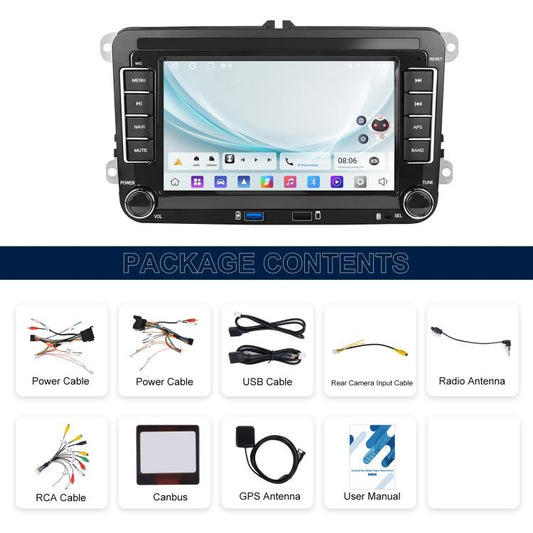 For Volkswagen Android 15 7 inch Horizontal Screen Car Player Car Central Control Navigation with Dual USB Ports, Specification:Standard+AHD+Microphone - Car MP3 & MP4 & MP5 by buy2fix | Online Shopping UK | buy2fix