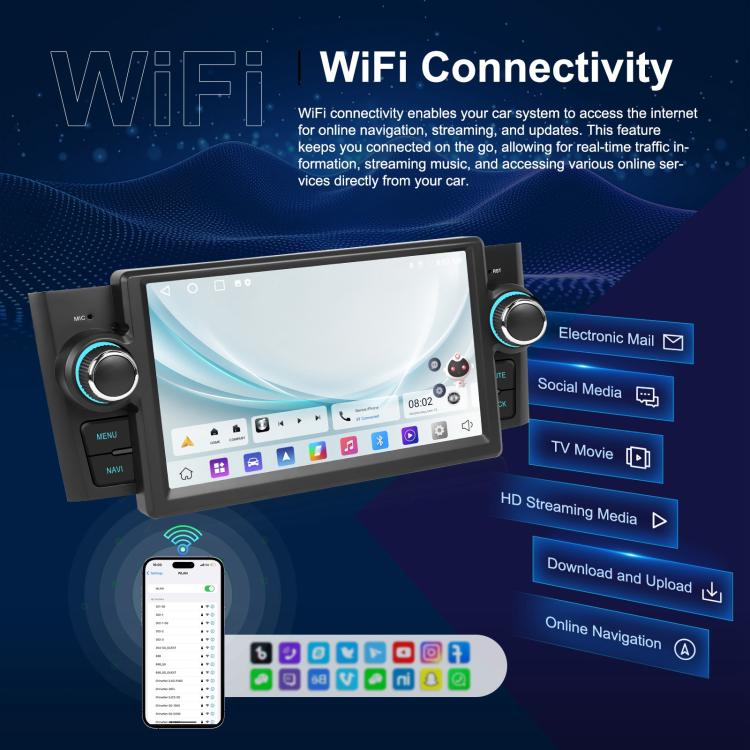 For Fiat Punto 2005-2009 Android 15 7 inch 2G+64G Car Central Control Audio Video Navigation, Specification:Standard+AHD+Microphone - Car MP3 & MP4 & MP5 by buy2fix | Online Shopping UK | buy2fix