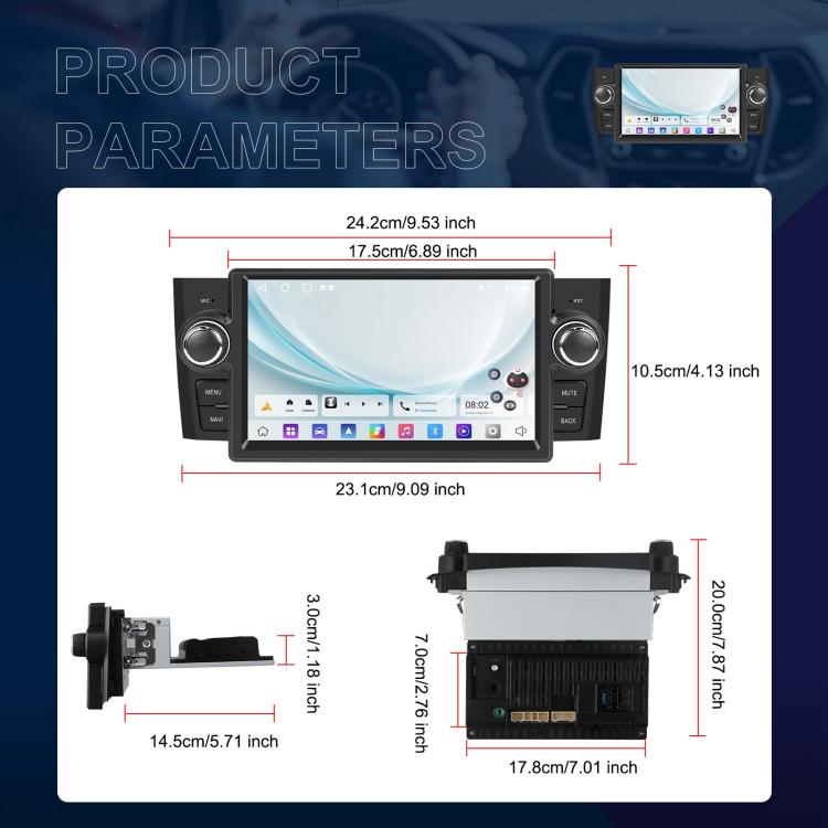 For Fiat Punto 2005-2009 Android 15 7 inch 2G+64G Car Central Control Audio Video Navigation, Specification:Standard+AHD+Microphone - Car MP3 & MP4 & MP5 by buy2fix | Online Shopping UK | buy2fix