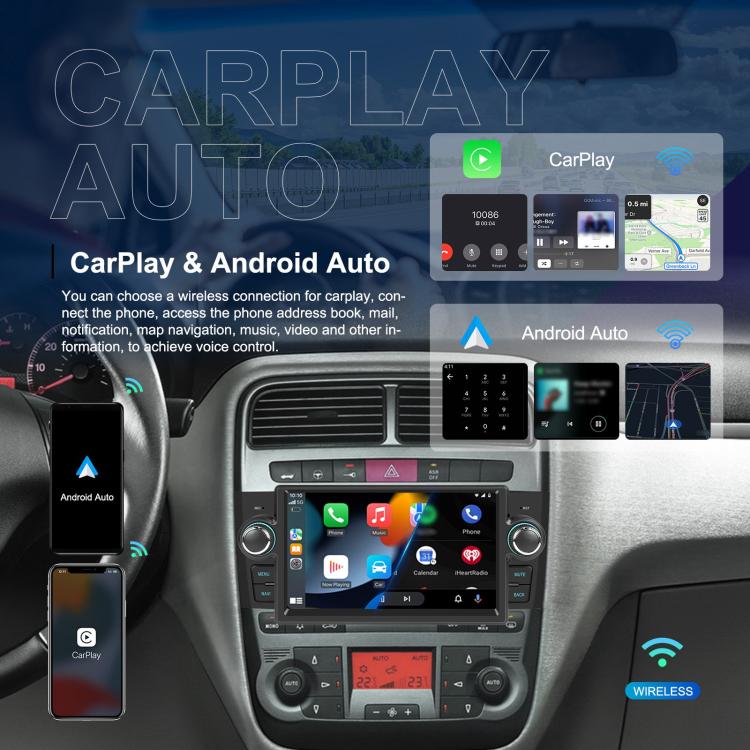 For Fiat Punto 2005-2009 Android 15 7 inch 2G+64G Car Central Control Audio Video Navigation, Specification:Standard+AHD+Microphone - Car MP3 & MP4 & MP5 by buy2fix | Online Shopping UK | buy2fix