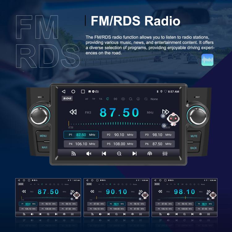 For Fiat Punto 2005-2009 Android 15 7 inch 2G+64G Car Central Control Audio Video Navigation, Specification:Standard+AHD+Microphone - Car MP3 & MP4 & MP5 by buy2fix | Online Shopping UK | buy2fix