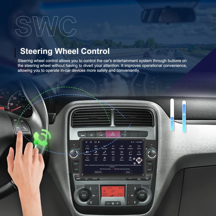 For Fiat Punto 2005-2009 Android 15 7 inch 4G+64G Car Central Control Audio Video Navigation, Specification:Standard - Car MP3 & MP4 & MP5 by buy2fix | Online Shopping UK | buy2fix