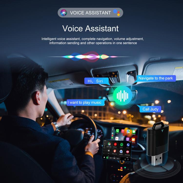 Car CarPlay and Android Auto Wired to Wireless Smart Box USB Adapter(Black) - Bluetooth Adapters by buy2fix | Online Shopping UK | buy2fix