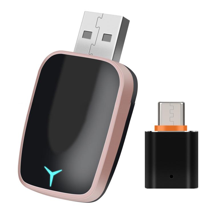 Car CarPlay and Android Auto Wired to Wireless Smart Box Adapter with Type-C Converter(Pink) - Bluetooth Adapters by buy2fix | Online Shopping UK | buy2fix