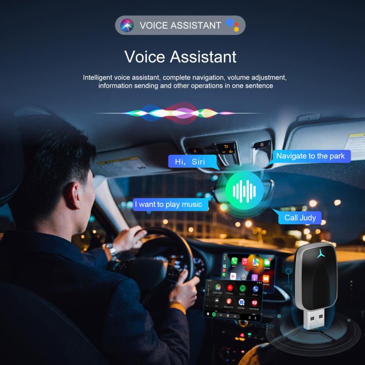 Car CarPlay and Android Auto Wired to Wireless Smart Box Adapter with Type-C Converter(Pink) - Bluetooth Adapters by buy2fix | Online Shopping UK | buy2fix