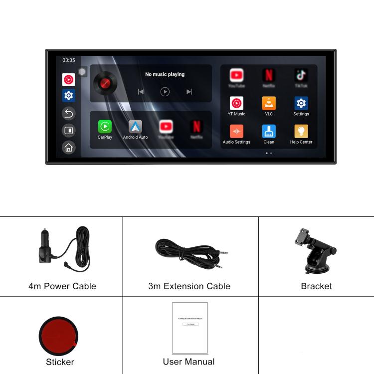 10.25 inch Android 15 2G+32G Car Reversing Display Monitor Screen Without Rear View Camera WiFi Version(Black) - Car Monitor by buy2fix | Online Shopping UK | buy2fix