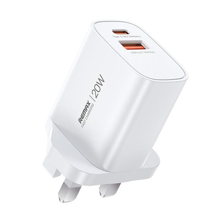 REMAX U187 20W USB and Type-C GaN Fast Charger, Specification:UK Plug(White) - USB Charger by REMAX | Online Shopping UK | buy2fix