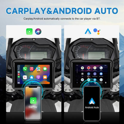Motorcycle Wireless CarPlay and Android Auto 5 inch HD Screen Waterproof Navigator(Black) - Electrical Instruments by buy2fix | Online Shopping UK | buy2fix