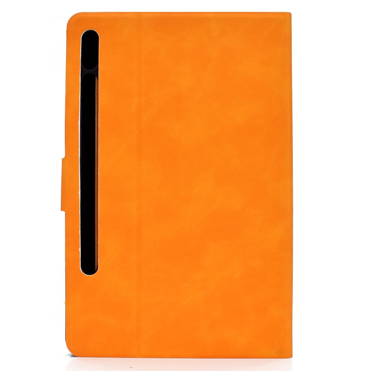 For Samsung Galaxy Tab S8 / Galaxy Tab S7 11.0 T870 Cowhide Texture Horizontal Flip Leather Case with Holder & Card Slots & Sleep / Wake-up(Khaki) by buy2fix