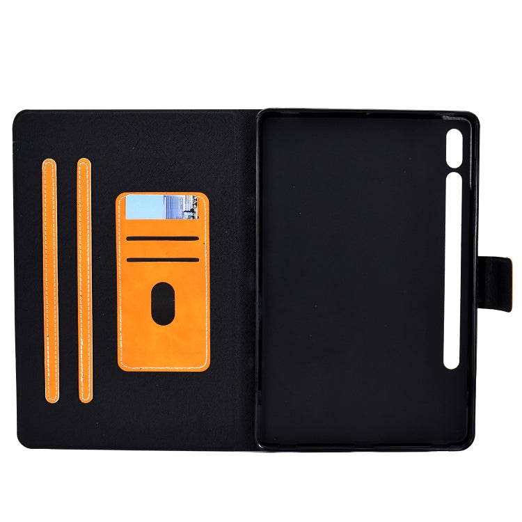 For Samsung Galaxy Tab S8 / Galaxy Tab S7 11.0 T870 Cowhide Texture Horizontal Flip Leather Case with Holder & Card Slots & Sleep / Wake-up(Khaki) by buy2fix