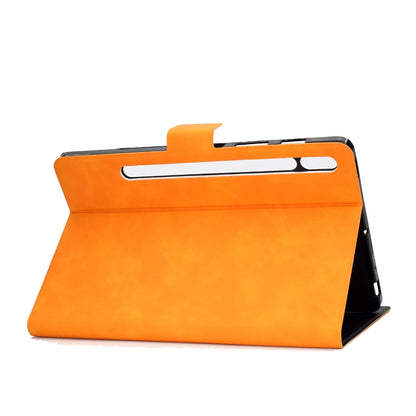 For Samsung Galaxy Tab S8 / Galaxy Tab S7 11.0 T870 Cowhide Texture Horizontal Flip Leather Case with Holder & Card Slots & Sleep / Wake-up(Khaki) by buy2fix