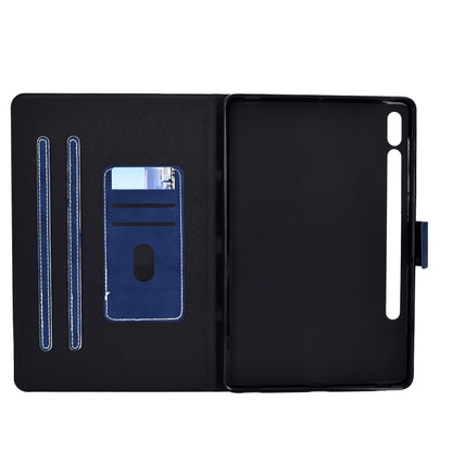 For Samsung Galaxy Tab S8 / Galaxy Tab S7 11.0 T870 Cowhide Texture Horizontal Flip Leather Case with Holder & Card Slots & Sleep / Wake-up(Blue) by buy2fix