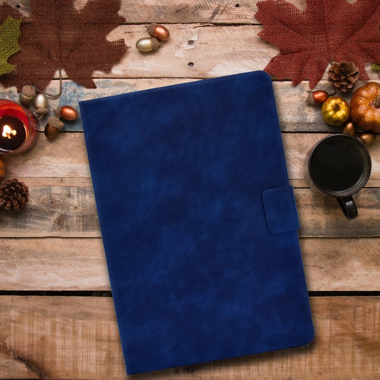 For Samsung Galaxy Tab S8 / Galaxy Tab S7 11.0 T870 Cowhide Texture Horizontal Flip Leather Case with Holder & Card Slots & Sleep / Wake-up(Blue) by buy2fix