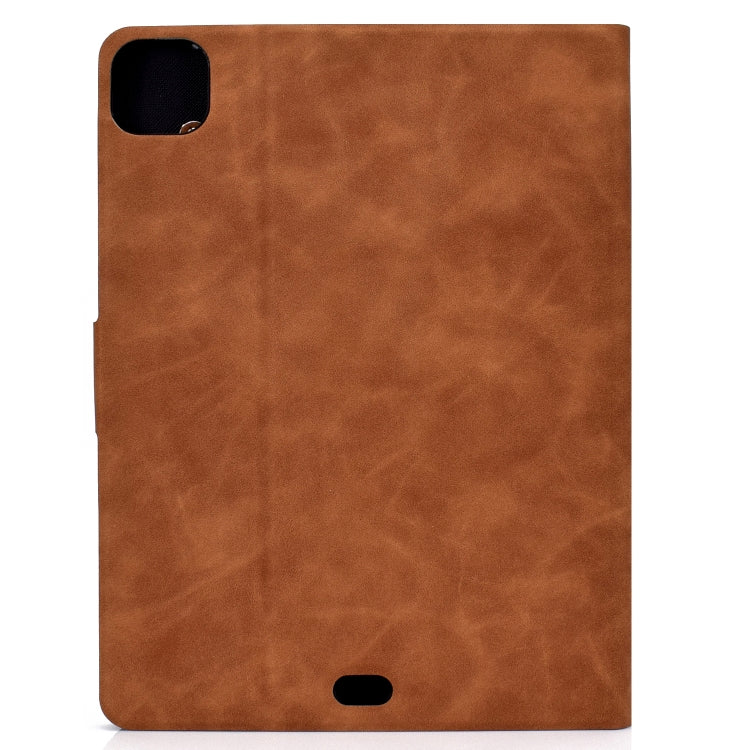 For iPad Air 2020 10.9 Cowhide Texture Horizontal Flip Leather Case with Holder & Card Slots & Sleep / Wake-up(Brown) - iPad Air (2022) / (2020) 10.9 Cases by buy2fix | Online Shopping UK | buy2fix