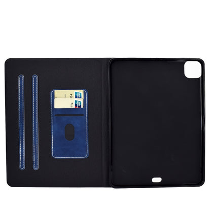 For iPad Air 2020 10.9 Cowhide Texture Horizontal Flip Leather Case with Holder & Card Slots & Sleep / Wake-up(Blue) - iPad Air (2022) / (2020) 10.9 Cases by buy2fix | Online Shopping UK | buy2fix