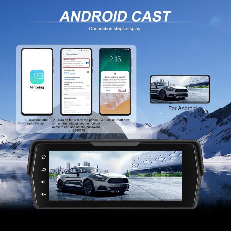 Portable Motorcycle Wireless CarPlay and Android Auto 6.86 inch HD Screen Waterproof Navigator(Black) - Electrical Instruments by buy2fix | Online Shopping UK | buy2fix