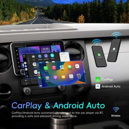 10.36 inch Screen Android 15 Car CarPlay Navigation Integrated Machine with Dual Knob, Specification:Standard+AHD+Microphone - Car MP3 & MP4 & MP5 by buy2fix | Online Shopping UK | buy2fix