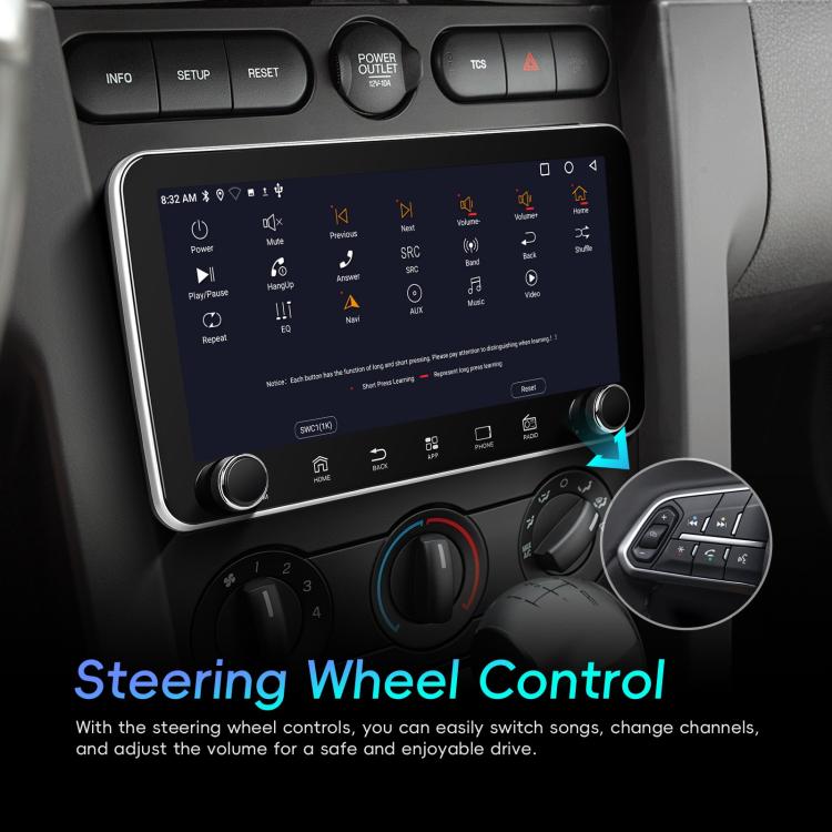 10.36 inch Screen Android 15 Car CarPlay Navigation Integrated Machine with Dual Knob, Specification:Standard+AHD+Microphone - Car MP3 & MP4 & MP5 by buy2fix | Online Shopping UK | buy2fix