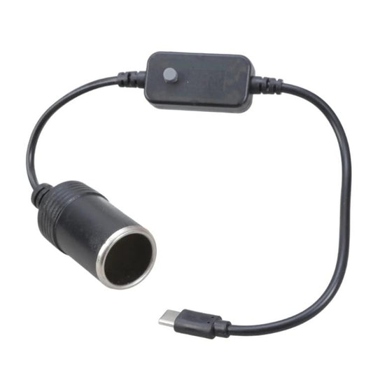 5V-20V Adjustable Voltage Type-C to Cigarette Lighter Socket Conversion Cable, Length:1m(Black) - Cigar Socket by buy2fix | Online Shopping UK | buy2fix