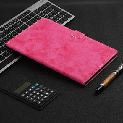 For Samsung Galaxy Tab S8 / Galaxy Tab S7 11.0 T870 Marble Style Cloth Texture Leather Case with Bracket & Card Slot & Pen Slot & Anti Skid Strip(Rose Red) by buy2fix