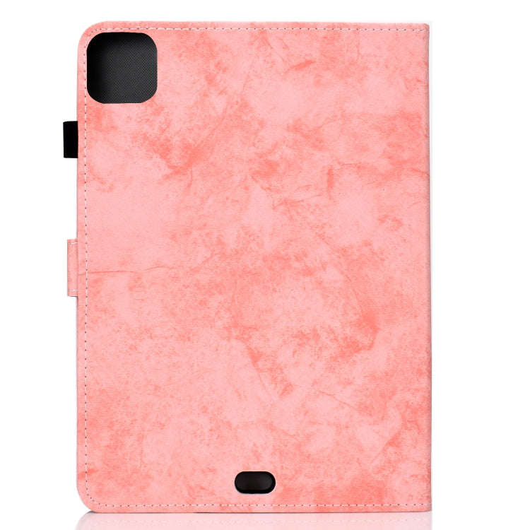For iPad Air 2020 10.9 Marble Style Cloth Texture Leather Case with Bracket & Card Slot & Pen Slot & Anti Skid Strip(Pink) - iPad Air (2022) / (2020) 10.9 Cases by buy2fix | Online Shopping UK | buy2fix
