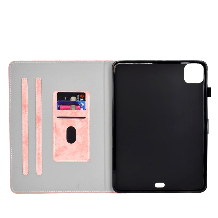For iPad Air 2020 10.9 Marble Style Cloth Texture Leather Case with Bracket & Card Slot & Pen Slot & Anti Skid Strip(Pink) - iPad Air (2022) / (2020) 10.9 Cases by buy2fix | Online Shopping UK | buy2fix