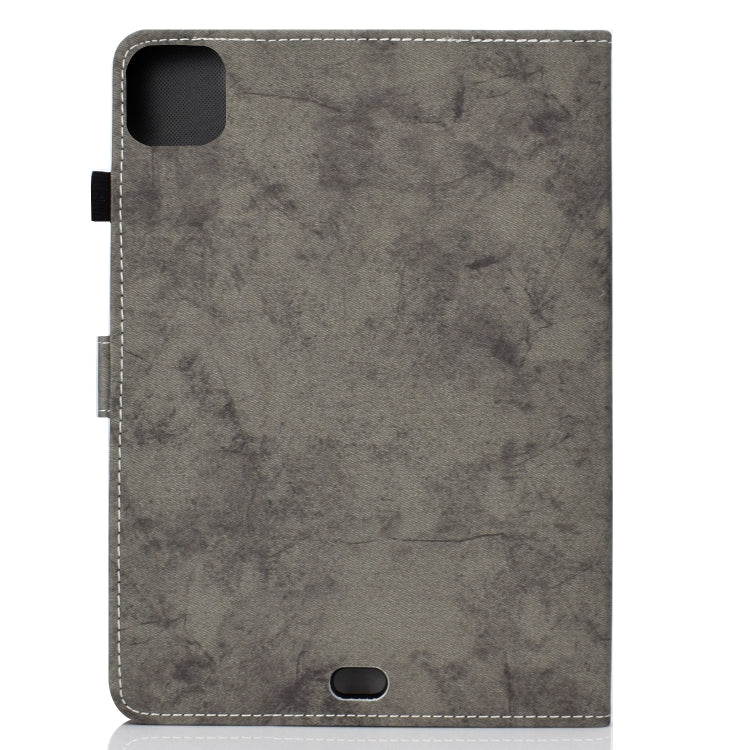 For iPad Air 2020 10.9 Marble Style Cloth Texture Leather Case with Bracket & Card Slot & Pen Slot & Anti Skid Strip(Grey) - iPad Air (2022) / (2020) 10.9 Cases by buy2fix | Online Shopping UK | buy2fix