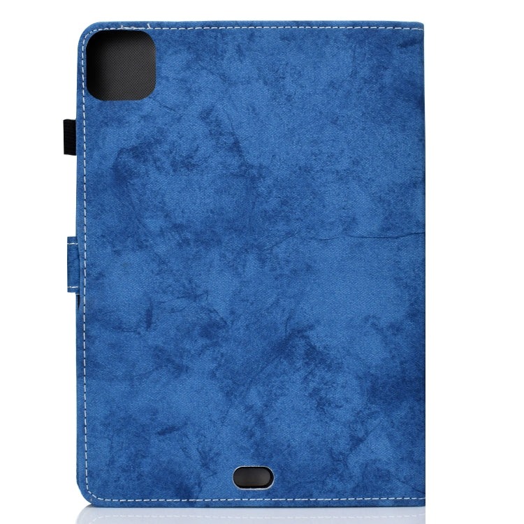 For iPad Air 2020 10.9 Marble Style Cloth Texture Leather Case with Bracket & Card Slot & Pen Slot & Anti Skid Strip(Blue) - iPad Air (2022) / (2020) 10.9 Cases by buy2fix | Online Shopping UK | buy2fix