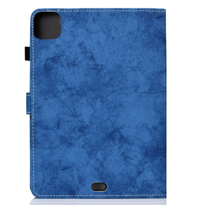 For iPad Air 2020 10.9 Marble Style Cloth Texture Leather Case with Bracket & Card Slot & Pen Slot & Anti Skid Strip(Blue) - iPad Air (2022) / (2020) 10.9 Cases by buy2fix | Online Shopping UK | buy2fix