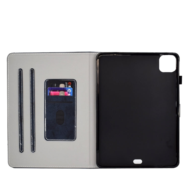For iPad Air 2020 10.9 Marble Style Cloth Texture Leather Case with Bracket & Card Slot & Pen Slot & Anti Skid Strip(Dark Blue) - iPad Air (2022) / (2020) 10.9 Cases by buy2fix | Online Shopping UK | buy2fix